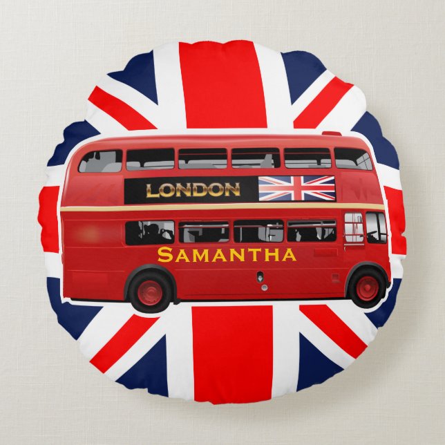 Coussins Ronds L'autobus de rouge de Londres (Devant)