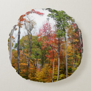 Coussins Ronds L'automne dans la forêt Photographie d'automne col