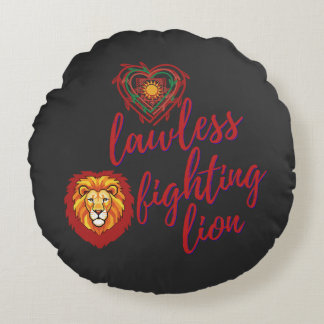Coussins Ronds Lawless fighting lion