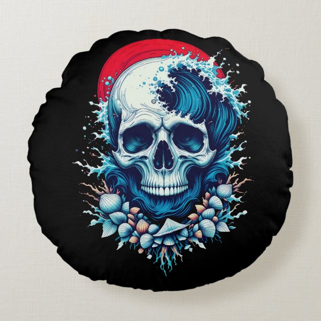 Coussins Ronds Le Dernier tour de surf (Devant)