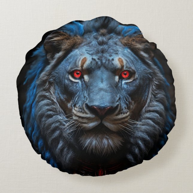 Coussins Ronds le lion bleu (Dos)