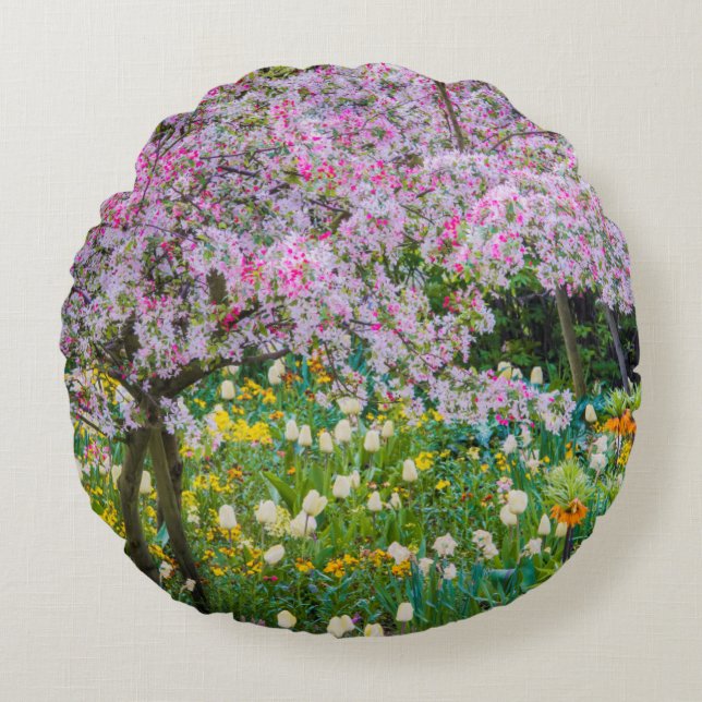 Coussins Ronds Le printemps dans le jardin de Claude Monet (Devant)