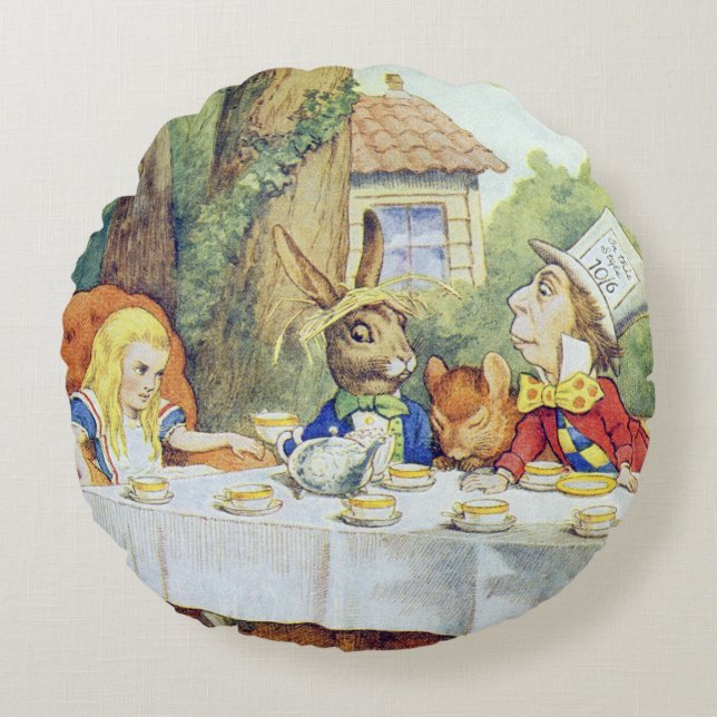 Coussins Ronds Le thé du chapelier fou (Devant)