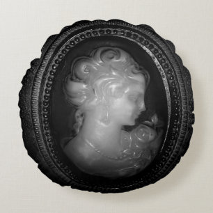 Coussins Ronds L'élégant rétro ancien des années 1950, Cameo 