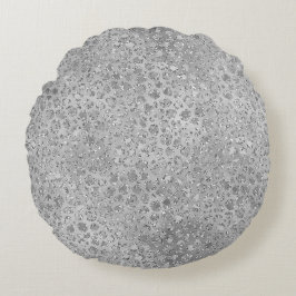 Coussins Ronds Leopard argenté gris Meow Kitty Cat