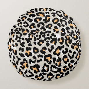 Coussins Ronds léopard couleur motif sauvage sans soudure