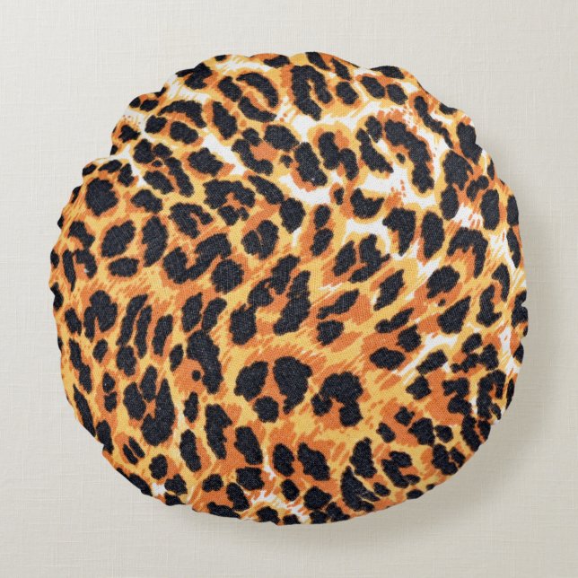Coussins Ronds leopard fur as backgroundleopard,pattern,print,ski (Devant)