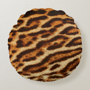 Coussins Ronds Leopard fur textures. Animal print