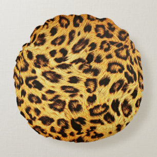 Coussins Ronds Leopard tendance : Motif de design de peau.