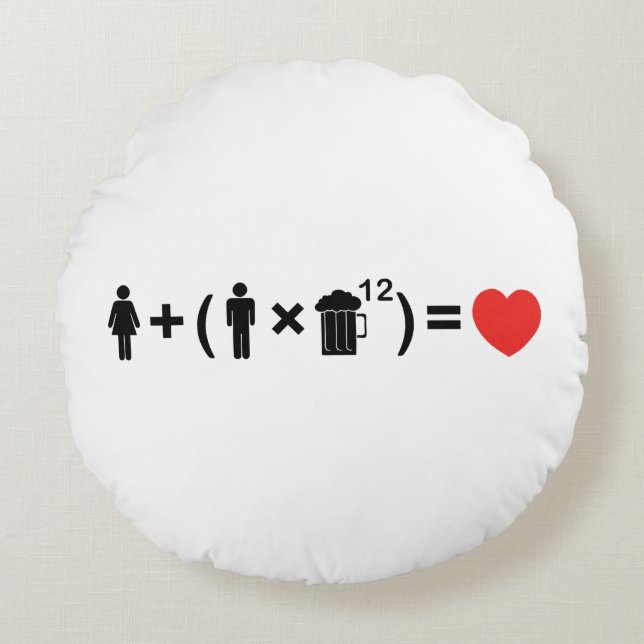 Coussins Ronds L'équation d'amour pour les hommes (Devant)