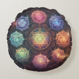 Coussins Ronds Les 8 de 7 Chakras