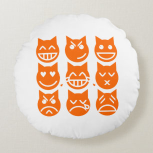 Coussins Ronds Les 9 vies du chat Emoji