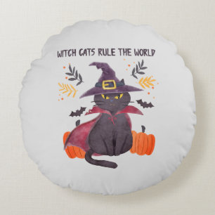 Coussins Ronds Les Chats-Sorcières dominent le monde