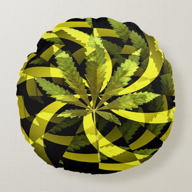 Coussins Ronds Les feuilles de Twirlin... (Devant)