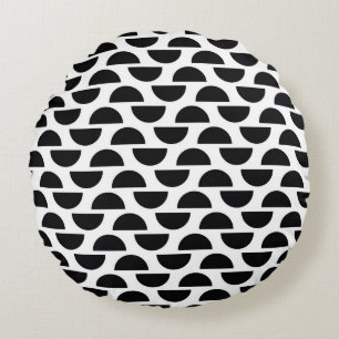 Coussins Ronds Les moitiés noires du cercle créent une simple par