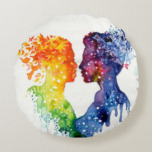 Coussins Ronds Les papillons de l'amour
