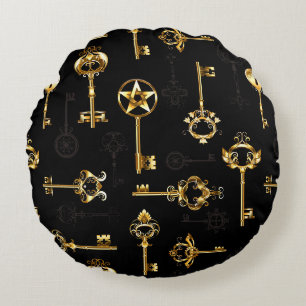 Coussins Ronds Les Patters de Seamless avec Golden Keys