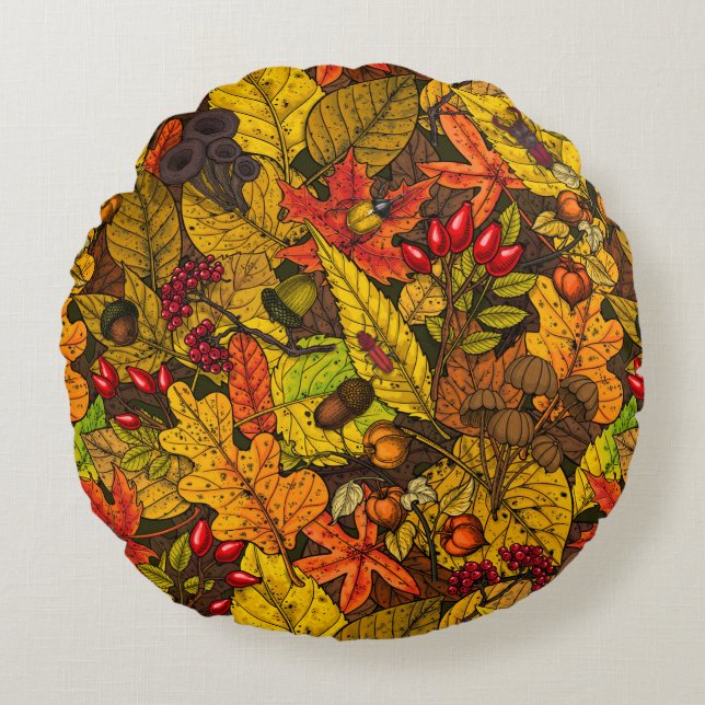 Coussins Ronds Les trésors d'automne (Devant)