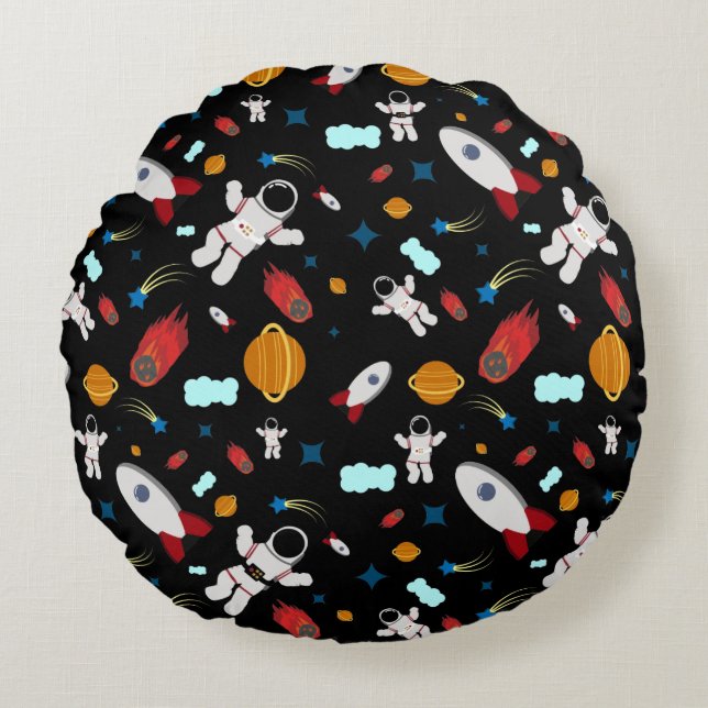 Coussins Ronds L'espace extra-atmosphérique pour enfants et Motif (Devant)