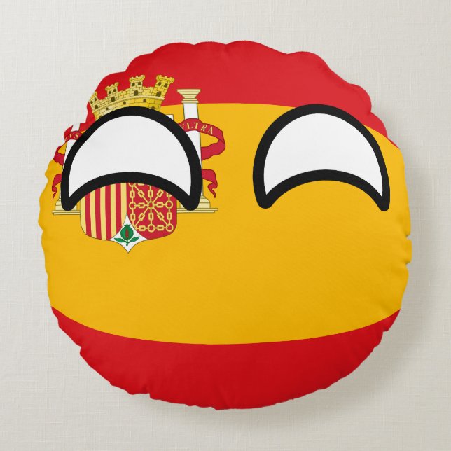 Coussins Ronds L'Espagne Geeky tendante drôle Countryball (Devant)