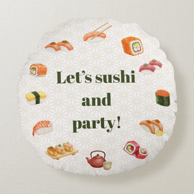 Coussins Ronds Let’s sushi and party!  (Devant)