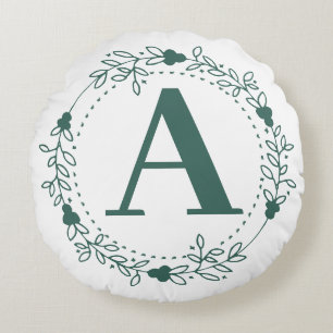 Coussins Ronds Lettre initiale Monogramme personnalisé