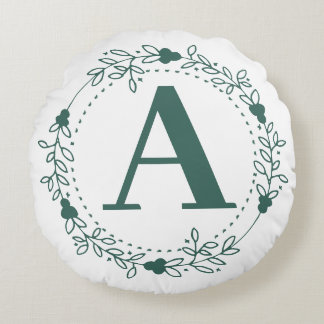 Coussins Ronds Lettre initiale Monogramme personnalisé