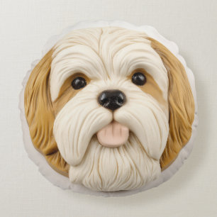 Coussins Ronds Lhasa Apso Dog 3D Inspiré