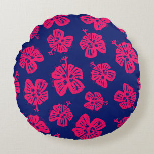 Coussins Ronds L'hibiscus tropical pour un peu de paradis chez so