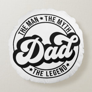 Coussins Ronds L'homme, le mythe, la légende, papa, père, papa,
