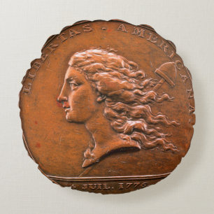 Coussins Ronds Libertas Americana, France, 1782 Oreillers