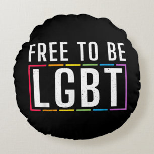 Coussins Ronds Libre d'être LGBT Bisexual Lesbian Gay pride