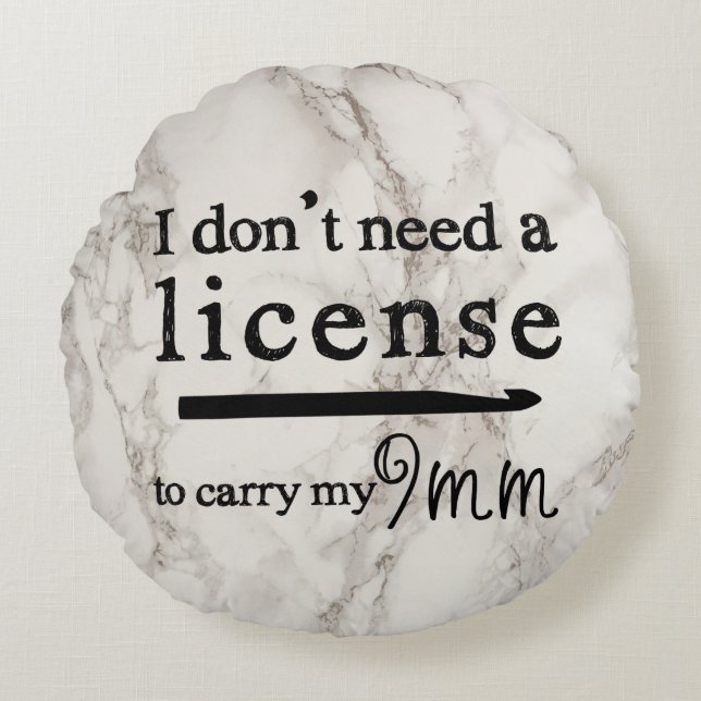 Coussins Ronds Licence Crochet Hook Artisanat Marbre Design (Devant)