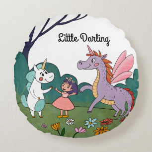 Coussins Ronds Licorne Magique
