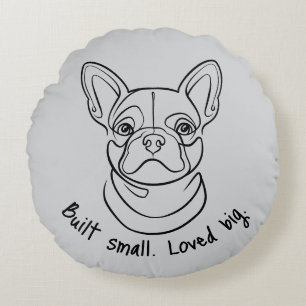 Coussins Ronds Ligne artistique Bouledogue français. Construit pe
