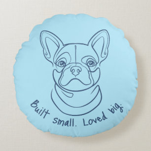 Coussins Ronds Ligne artistique Bouledogue français. Construit pe