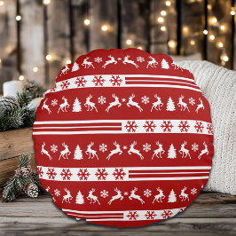 Coussins Ronds Lignes Élégantes de Snowflakes