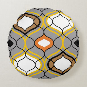 Coussins Ronds Lignes ondulées, motif géométrique transparent.