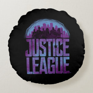 Coussins Ronds Ligue de Justice   Justice League City Silhouette