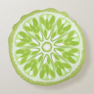 Coussins Ronds Lime des tranches d'agrumes