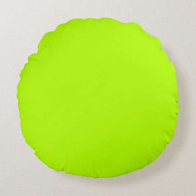 Coussins Ronds Lime électrique dynamique Vert prêt à Customiser (Devant)