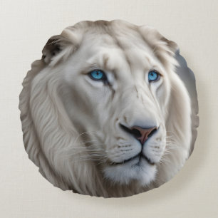 Coussins Ronds Lion blanc