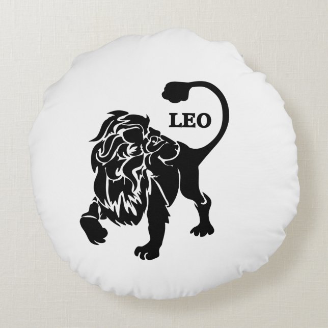 Coussins Ronds Lion noir Lion Zodiac (Dos)