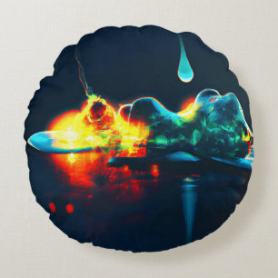 Coussins Ronds Liquide Luminescent qui Dégouline