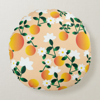 Coussins Ronds Little Cutie Orange Motif