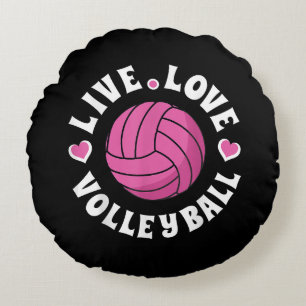 Coussins Ronds Live Love Volleyball Pour Femmes Filles Volleyball