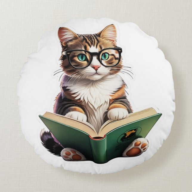 Coussins Ronds Livre de lecture Cat (Devant)