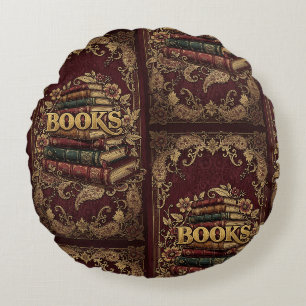 Coussins Ronds Livres Amoureux des Livres Écrivains Lecteurs Bibl