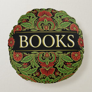 Coussins Ronds Livres Amoureux des Livres Écrivains Lecteurs Bibl
