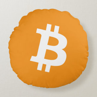 Coussins Ronds Logo Bitcoin Cryptomonnaie
